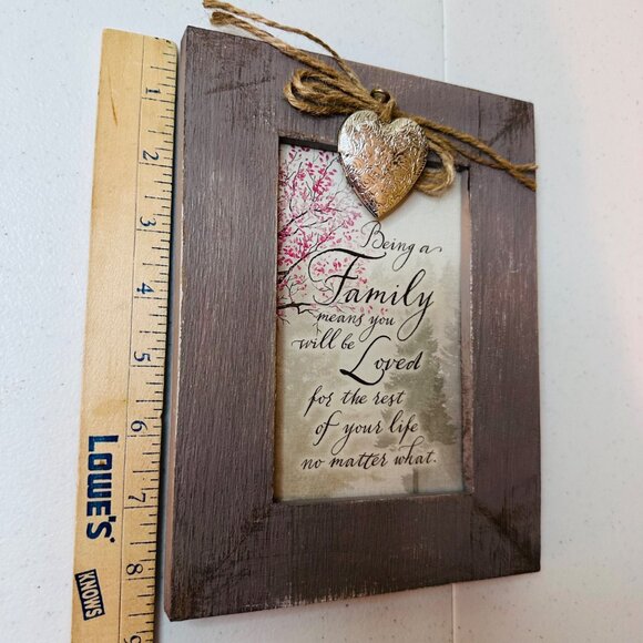 Family Love Picture Frame Rustic Distressed Home Decoration Valentine Heart - Picture 4 of 14